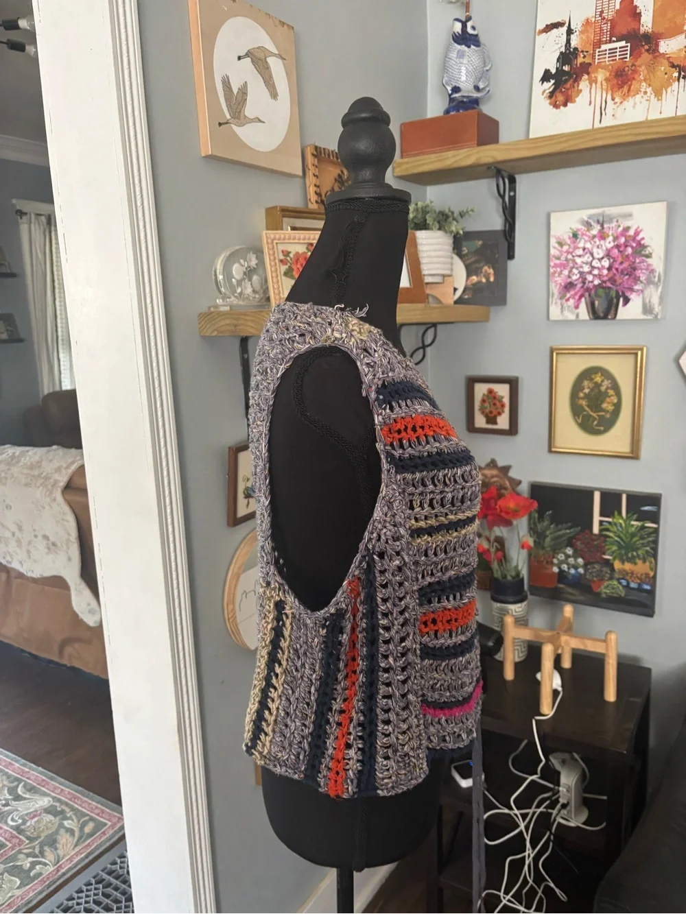 Free people step outside crochet tank top tassel tie festival boho size S